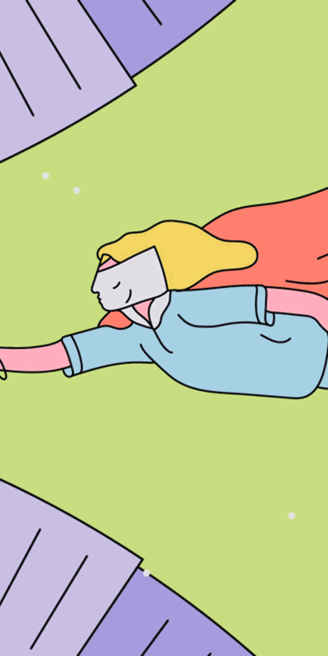 een illustratie van een zorgmedewerker met een cape