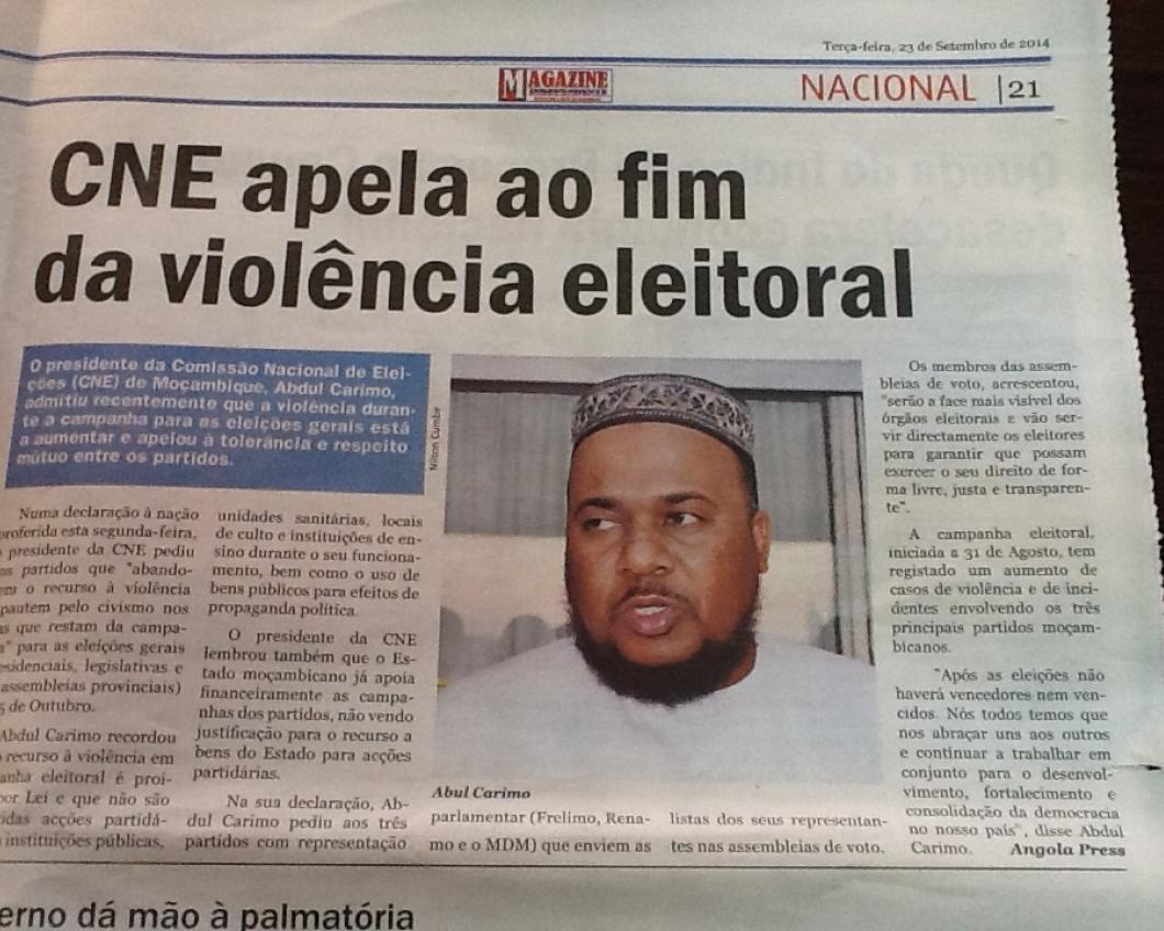 De voorzitter van de kiesraad roept op tot einde van geweld